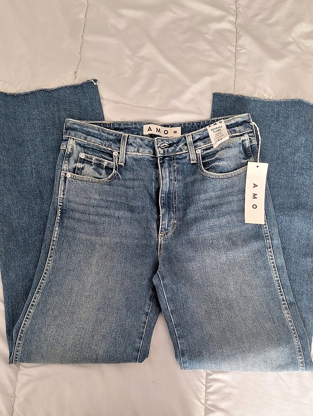 AMO Georgia Flare Jeans in Blue Waist 30 NWT
